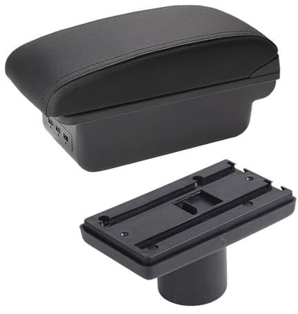Consola Central Caja Almacenamiento Para Seat Ibiza 6j Para Ibiza 6L Reposabrazos Caja Central Almacenamiento Contenido Portavasos USB Consola Central(B2 Black Line 3usb)