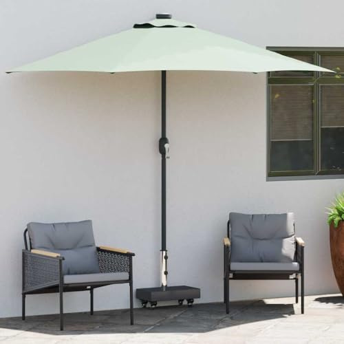 Pied de parasol rectangulaire robuste en granit et acier 45 x 25 x 45 cm pour jardin et terrasse avec roulettes Noir