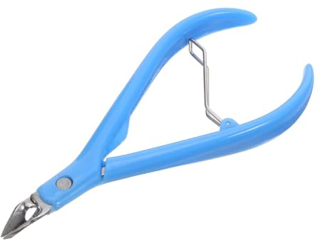 FIXOSHEE Cortador de Cutículas Profesional con Mango Plástico Cuchillas Ultra Afiladas y Mecanismo Suave Alicate Manicure Pedicure para Recorte Herramienta Duradera para Color Aleatorio