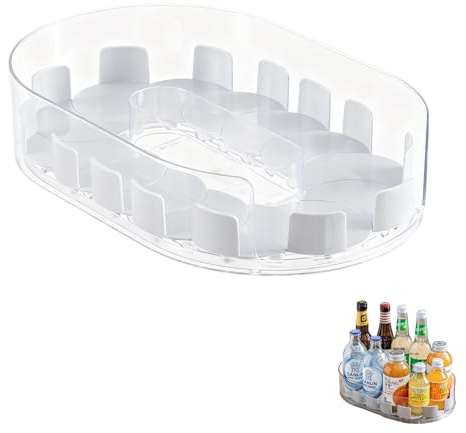 【Kühlschrank Organizer】360° Drehteller, drehbares Gewürzregal, geeignet für Kühlschrank & Speisekammer Aufbewahrungsboxen, praktischer Organizer.