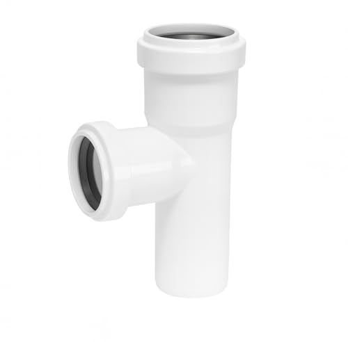 Raccord en T de dérivation HT DN 32/32 90 87,5° blanc en plastique PP | avec joint | joint en caoutchouc | eaux usées | installation | système de tuyaux d'égout | tuyau d'égout | système HT complet