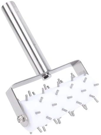 Fockety Pizza Dough Docker, Professional Stainless Steel Pizza Dough Roller with Spikes, Pizza Docking Tool, Pin Puncher Dough Hole Maker for Cookie, Pie, Pastry, Bread, Crust