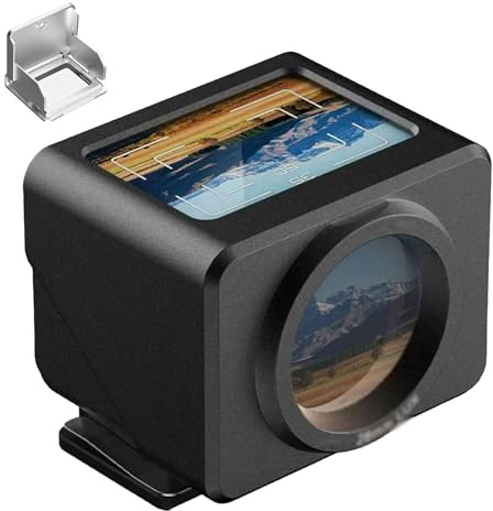 28mm Optical Waist Level Viewfinder, Camera External Optical Viewfinder, Adjustable Hot/Cold Shoe Interface, Detachable Foldable Hood, Aluminum Alloy Body for All Cameras(Black)