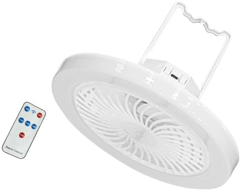 ljhnba Ventilador de Techo de refrigeración lámpara de Ventilador eléctrico lámpara de refrigeración Ahorro de energía con Control Remoto para habitación hogar luz propulsada por batería