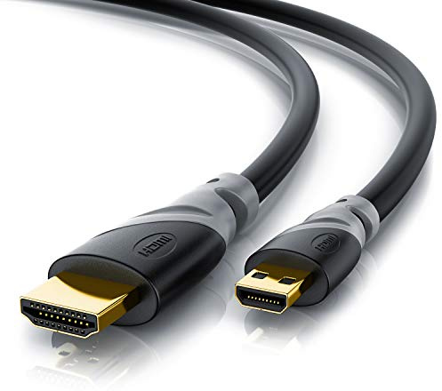 CSL - 4k Micro HDMI 2.0 Kabel - 3m - HDMI auf HDMI - 4k 60Hz - High Speed Micro HDMI Kabel mit ECHT 3D und Ethernet Unterstützung - Full HD, 4K Ultra HD, HD Ready, 3D