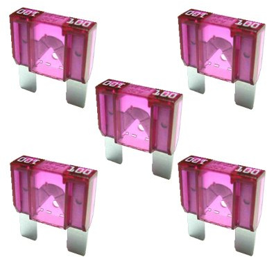 5 x Flachstecksicherung Maxi - Sicherung 100A / 32V / Violet | Maxi Flachstecksicherung als Ersatz für Kfz und elektrische Anwendungen. Für passende Sicherungshalter und die Nennwerte.