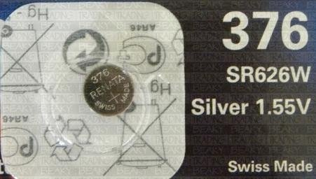 Renata 376 SR626W Silberoxid-Uhrenbatterie 1,55 V, Blisterpackung