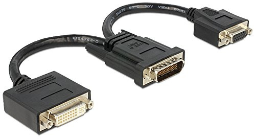Delock - 65555 adaptador de cable - adaptador para cable (dms-59, dvi 24+5/vga, macho/hembra, níquel, negro, bolsa de plástico)