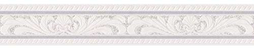 A.S. Création Bordüre Only Borders Borte 5,00 m x 0,10 m creme grau weiß Made in Germany 681614 6816-14