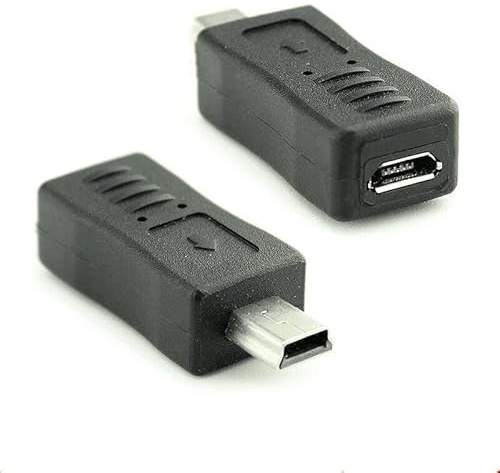 CABLEPELADO Adapter Micro-USB-Buchse auf Mini-USB-Stecker | Adapter USB Micro USB auf Mini USB | Buchse auf Stecker | Schwarz