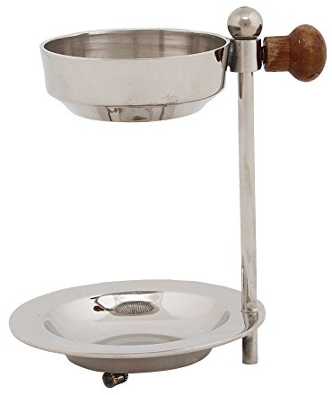 Bitto Weihrauchbrenner Dubai silbern, Messing vernickelt mit Pfanne, Höhe 10 cm, Ø 5,5 cm