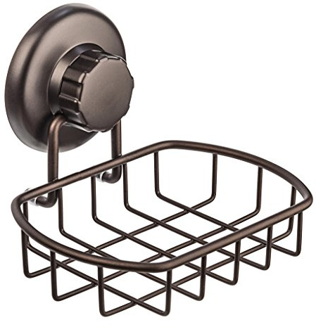 HASKO Suction Cup Soap Dish for Shower Wall, Rustproof Stainless Steel Shower Soap Holder Suction, Bathtub Bathroom Bar Soap Holder, Bronze