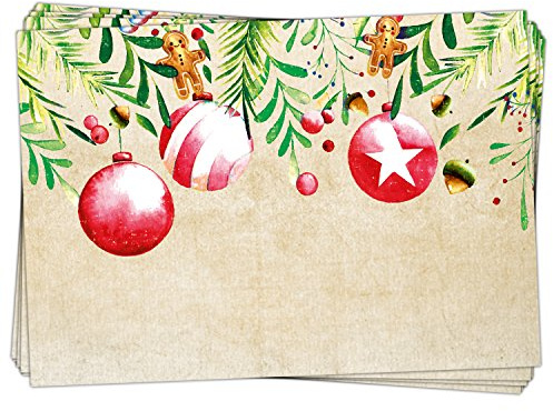 25 weihnachtliche Aufkleber 7 2 x 5 4 cm beige rot grün Weihnachtsetiketten für Namen selbstklebend Premium Made in Germany Logbuch-Verlag