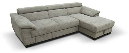 DOMO. collection Ecksofa David mit Schlaffunktion und Bettkasten/L-Form/Größe: 272 cm x 166 cm x 78 cm (BxTxH) / Schlafsofa mit Staufach und Rückenfunktion | Longchair rechts mit Schlaffunktion & Bettkasten, Federkern und Rückenfunktion, 272 x 166 x 78 cm (BxTxH)