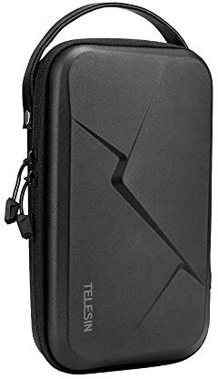 TELESIN Funda de Transporte Grande para GoPro Hero dji Osmo Action Pocket Insta360 Series, Estuche Rígido de Viaje para Cámaras de Acción y más Accesorios, PU Funda de Transporte