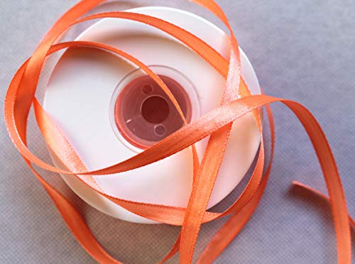 CaPiSo 100m Schleifenband 6mm Geschenkband Stoffband Dekoband Dekoration Hochzeit Glückwünsche Weihnachten (Apricot, 50m)