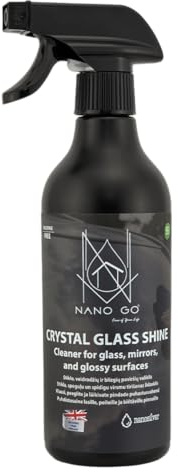NANO GO Glass Cleaner/Shine - Ideal for Removing Grease, Fingerprints, Stains, Dust, Markers etc - Home or Car Window Cleaner, Mirror Cleaner etc - 500ml