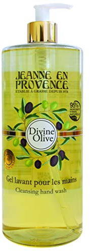 JEANNE EN PROVENCE - Gel lavant pour les Mains - Parfum Divine Olive - Flacon Pompe 1l - 95% d'Ingrédients d'Origine Naturelle - Fabriqué en France à Grasse