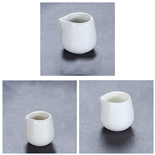 Pichets-mousseurs à lait Céramique Miel Pot Café lait Coupe Pure Creamer Pot avec ou sans poignée Restaurant Milth Milk Pot Steak Sauce Pot Pot Sugar (3 PCS) Saucière en Porcelaine