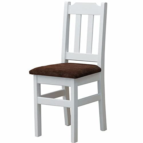 k koma Stuhl Polsterstuhl Weiss MASSIV Holz-NEU restaurantstuhl MASSIVHOLZ (BRAUN)