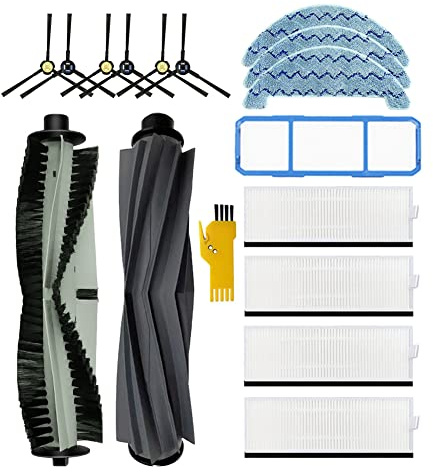 aotengou Kit de accesorios de repuesto para aspiradora robot ZACO ILIFE A9s A7 X785 X750 X800 16 paquetes 2 cepillos principales, 4 filtros Hepa, 1 filtro primario, 6 cepillos laterales, 3 trapeadores