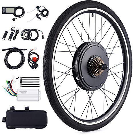 Kit Bicicleta Electrica 26'' 36V 500W con Pantalla LCD y Sistema PAS para Rueda Trasera Kit de Conversión de Bicicleta Eléctrica