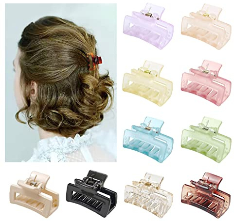 Kavya Pinzas Pelo Mujer Pequeñas, 4 cm Plástico Clips Pelo Mujeres, Antideslizantes Pinzas Accesorios Pelo Mujer Niña para Cabello Fino (10 Pcs)-B…
