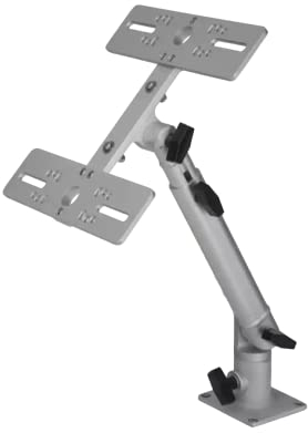 Doppelseitige elektronische Marine-Halterung, Fischfinder-Halterung, eloxiertes Aluminium, um 350 Grad drehbar, Monitorhalterung mit verstellbarer Höhe, einfache Installation, Montageplatte passend