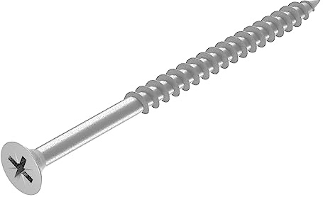 SECCARO Spanplattenschraube 6 x 90 mm, Edelstahl V2A VA A2, Holzschraube mit Teilgewinde, Kreuzschlitz/PZ, 75 Stück