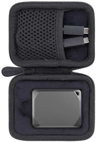 Aenllosi Rigide Housse Étui pour Crucial X9/X9 Pro/X10 Pro 1TB/2TB/4TB SSD Portable, Étui de Protection pour Clé USB, Gestionnaire de SSD Externe