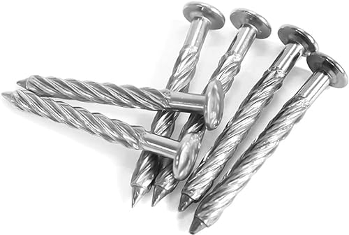 VhoMes Mehrzweck-Stahlnägel, Edelstahl-Gewindenägel, Flache, runde, selbstanpassende M8-Zementstahlnägel, verzinkte Gewinde, 1 kg-8 x 50, Stahl 304 (Color : 8x50 Steel 201)
