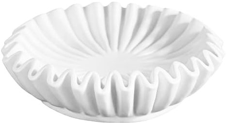 Cuenco de mármol hecho a mano, cuenco de fruta rústico grande, cuenco de resina estriada, cuenco decorativo de mármol, cuenco de volantes, cuenco decorativo de 1 pieza, cuenco antiguo, cuenco de