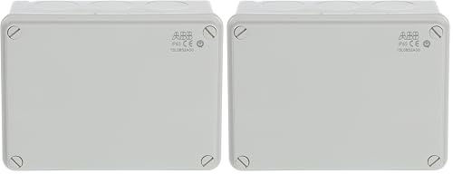 ABB IP65 Junction Box • Fully Dust Sealed Enclosure • Waterproof Electric Cable Connector Unit • Shockproof Adaptable Indoor/Outdoor Box • 153 x 110 x 66mm (Pack of 2)