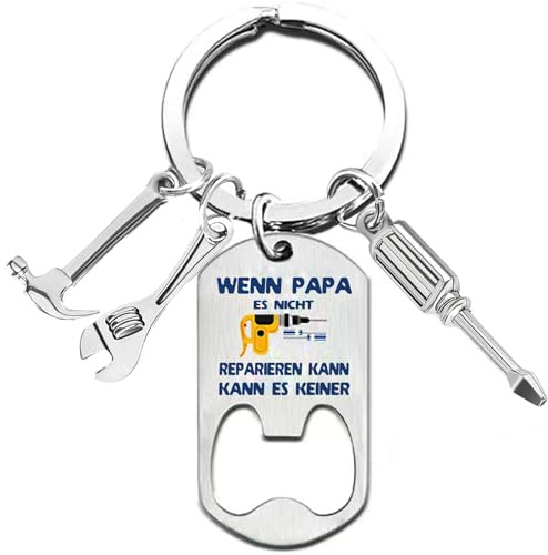 ENSTAB Flaschenöffner Papa Schlüsselanhänger Vatertagsgeschenk für Papa Bester Papa Geschenke Geburtstag