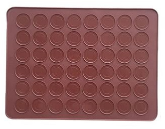 SagaSave Macaron Silicone Baking Mat, Macaroon Rolling Tray Mould Mold, Non-Stick Macaron Mat Almond Muffin Chocolate Chip Cookies 48 Capacity Accessories Bakeware (Brown)