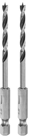 QUARKZMAN 2 Stück 4 mm Brad Point Bohrer, Holzbohrer Metall Lagerstahl 1/4 Sechskantschaft Bohrtiefe 43 mm Arbeitslänge Spiral-Twist-Bohrwerkzeug für Weichholz Sperrholz Kunststoff