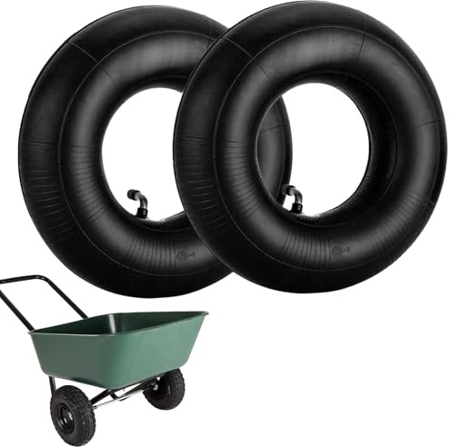 XHSBBB Schlauch für Schubkarre 4.10/3.50-4, 2 Stück, Schwarz, Gummi, TR-87 Ventilschaft, Universalschlauch für Schubkarrenrad, Rasenmäher, Handwagen, Generatoren, Wagen
