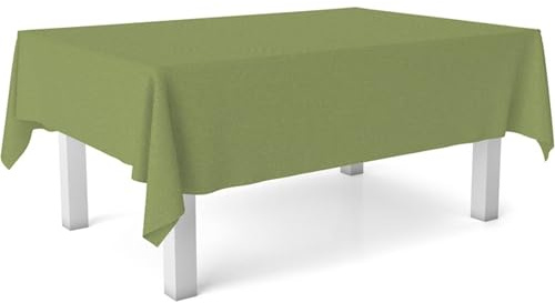 ECOMMERC3 Tischdecke abwaschbar 250x140 cm Wachstuch PVC | Grün | Robustes, glattes Gewebe - wasserdicht - fleckenabweisend - mit feuchtem Tuch abwischbar - Qualität aus Spanien