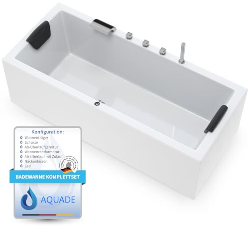 AQUADE Acryl Badewanne 170x75 cm Badewannen Komplettset Modell: Wolfsburg