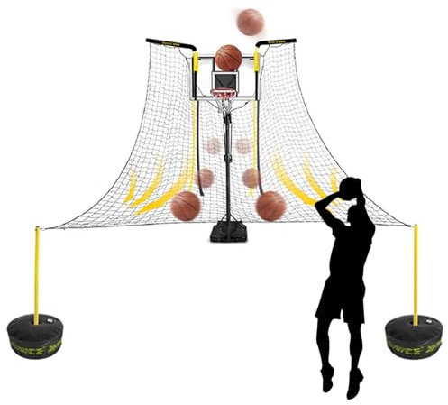 Wandmontierter Basketball Hoop Rebounder Basketball Shot Returner, Automatischer Basketballkorb-Returner mit drehbaren Halterungen, Basketball-Rebounder-Netzrückführung, Basketball-Catcher-T