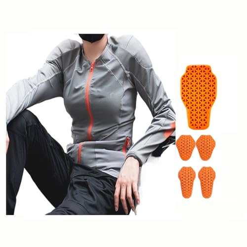 Giacca Protettiva Da Motociclista Da Donna Maglia, Armatura E Pannelli Riflettenti for Viaggi Avventurosi Estivi(Gray,S)