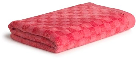 Möve Monochrome Check Velours Handtuch 50 x 100 cm aus 80% Baumwolle/ 20% Viskose aus Bambus-Zellstoff, Coral
