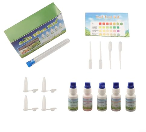 Kit di analisi del suolo, soluzione di misurazione del pH NPK 10ml liquido di prova del grado di laboratorio con tabella dei colori per il monitoraggio della fertilità delle piante da giardino