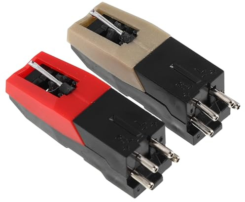 SUPVOX 2 pezzi di testina per giradischi: stilo di ricambio per giradischi in vinile - materiale in metallo e plastica - adatto alla maggior parte dei