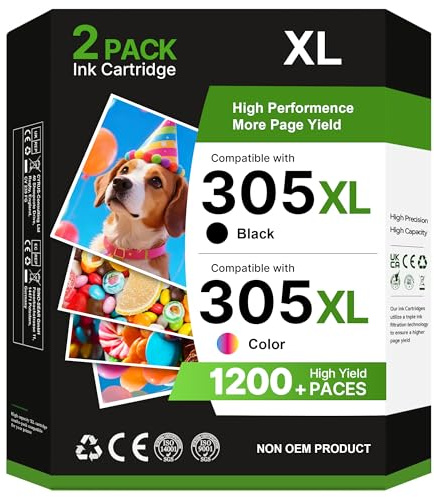 Tiorumcs 305XL Compatible con Tinta HP 305 XL Negro y Color para HP DeskJet 2820e 2821e 2822e 2720 2721 2722 2723 2710 4220e 4222e 4120e 4122e 2320 Envy 6020 6022e 6030e 6430e 6432e (Negro y Color)