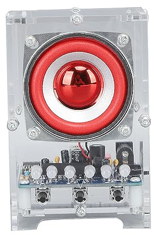 Annadue Gör-det-själv Bluetooth-högtalarsats för Lödning, Elektroniskt Ljud Hemmastereoprojekt för Utbildning och Lärande, Akrylfodral, Förlödad Bluetooth-modul, 5W 4 Ohm (Färdig produkt)