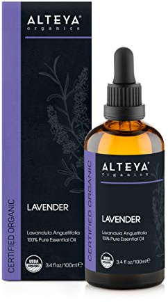 Alteya Organics Lavendelöl (Echter Lavendel) 100 ml – 100% USDA Organic-zertifiziert, Rein Natürlich Ätherisches Lavendelöl, Direktverkauf vom Lavendelanbauer und Destillateur Alteya Organics