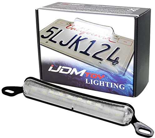 iJDMTOY LED License Plate Light 12-SMD Xenon White LED Bolt On Frame Illumination Light Lamp Universal Fit