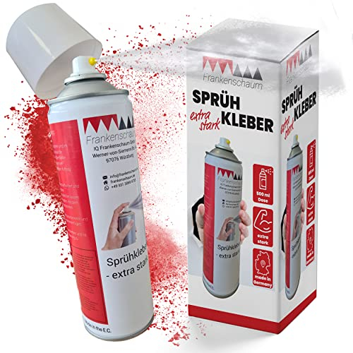 Frankenschaum Sprühkleber 500ml- klebt extra stark & schnell Schaumstoff, Stoff, Textil & Leder - klebt dauerhaft nach nur 10min - für Profis & Heimwerker