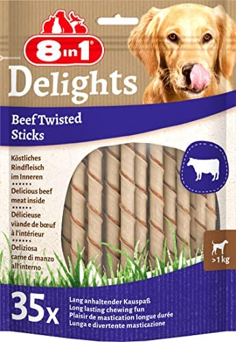 8in1 Delights Twisted Sticks nötkött 35 pinnar